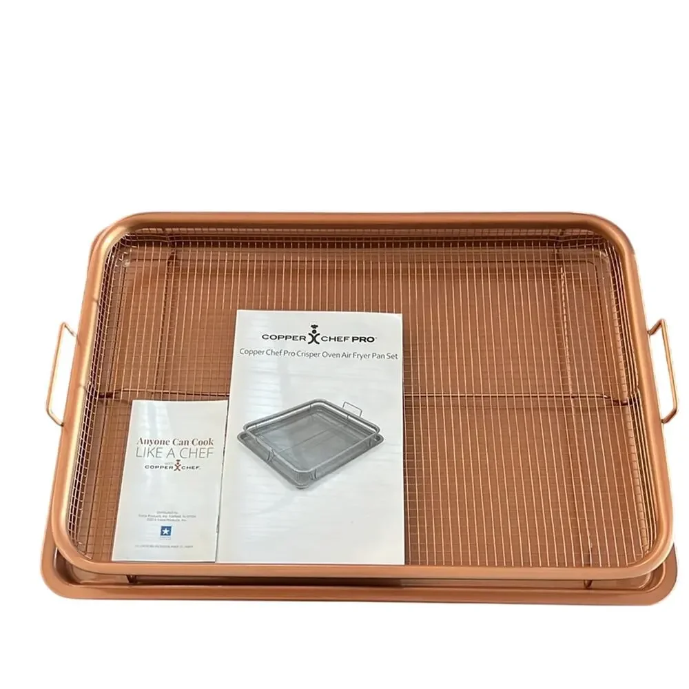 Copper Chef Pro XL 2-Piece Copper Crisper Oven Air Fryer Pan Set New in Box